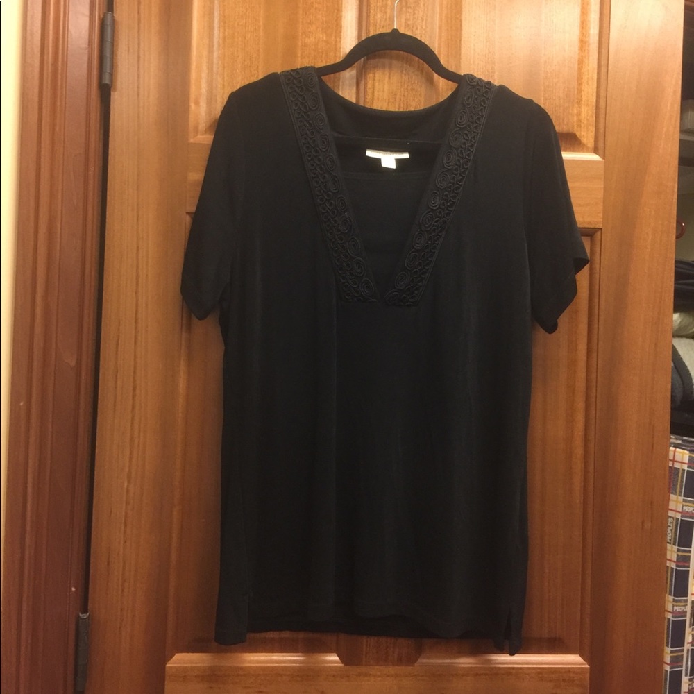 Coldwater Creek Black Travel top, short sleeve